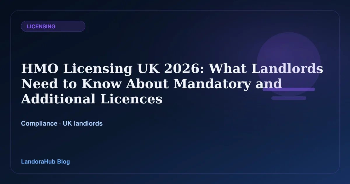LandoraHub compliance visual for HMO licensing and council licence conditions.