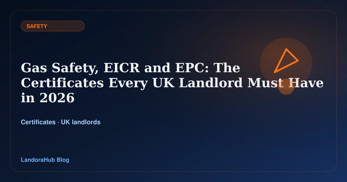 LandoraHub compliance visual for landlord certificates in 2026.