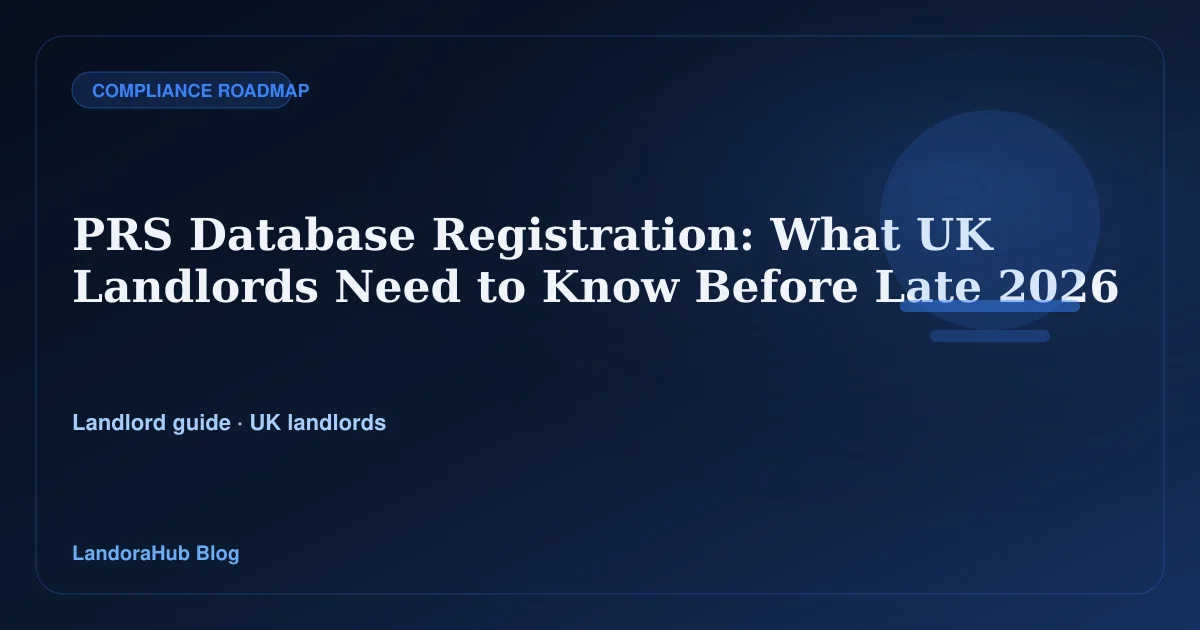 LandoraHub roadmap graphic for PRS database preparation.