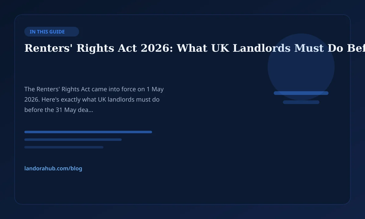 Close-up of an official UK government information sheet for landlord compliance. (additional view)